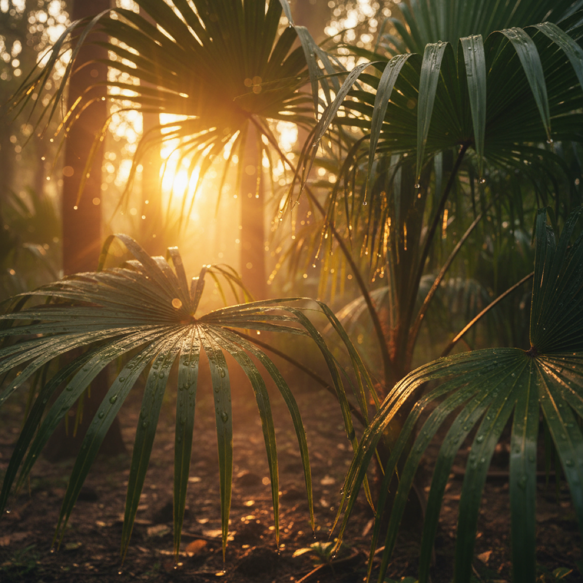 6 Days of Alignment - golden sunrise through foliage
