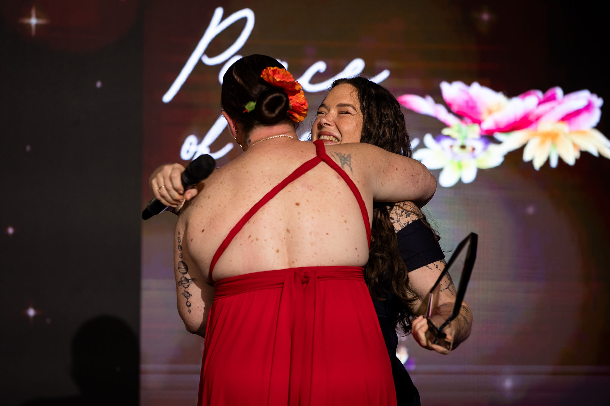 Emotional moment on stage at SLAI Awards